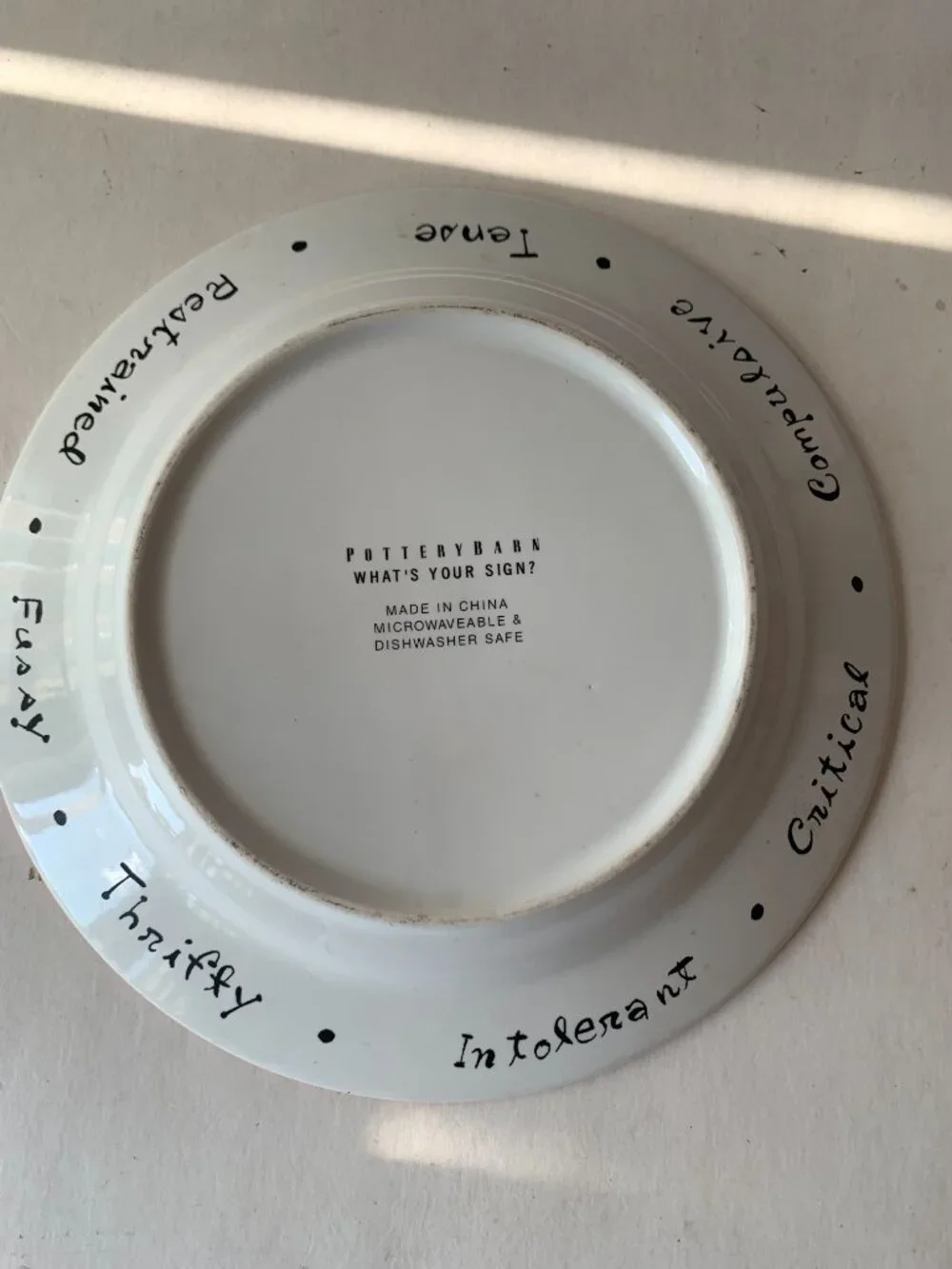 Pottery Barn Horoscope Virgo What’s Your Sign Zodiac Dessert or Salad 8” Plate